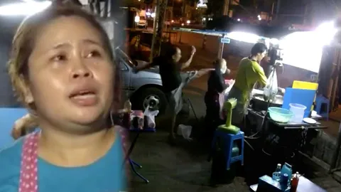 ปัญหาที่จอด! ลุงวัย 58 กระโดดเตะก้านคอแม่ค้าผัดไทย เลือดกบปาก (ชมคลิป)