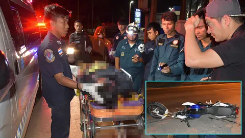 หนุ่มว่าที่เนติบัณฑิต ขี่บิ๊กไบค์ยี่ห้อดัง รถล้มตัวไถล ตายคาเปลกู้ภัย