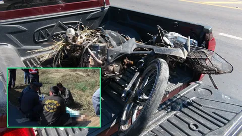 หนุ่มซิ่ง จยย.ตัดหน้ากระบะ ถูกชนดับคาที่ ถนนสายหนองคาย-โพนพิสัย