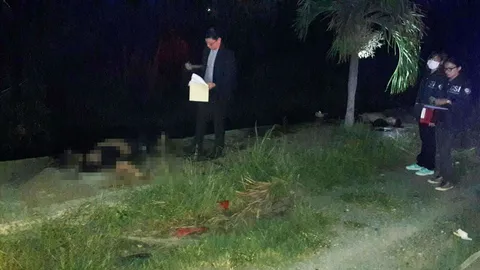 หนุ่มพม่าซิ่ง จยย.ตกคูน้ำ ถ.เลียบคลองประปา แจ้งวัฒนะ ดับ 2 ศพ