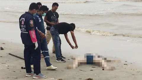 สุราษฎร์ธานี พบศพชายต่างชาติขึ้นอืด เกยหาด ตร.คาดเป็นชาวเอเชีย 