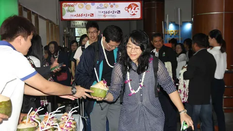 สนามบินสุราษฎร์ฯ ต้อนรับเที่ยวบินปฐมฤกษ์ นทท. 115 คน ลัดฟ้าจากไต้หวัน