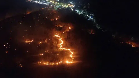 ไฟไหม้ป่าเทือกเขาวงพระจันทร์ โชคดีคุมเพลิงได้ ใช้เวลา 5ชม. มอดดับหมด