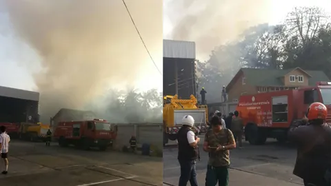 ด่วน! ไฟไหม้บ้านเรือน ปชช.หลังบริษัทนครชัยแอร์ อยู่ระหว่างควบคุมเพลิง