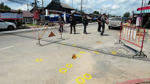 CCTV จับภาพ 6 ชายต้องสงสัย ก่อเหตุยิงถล่มเถ้าแก่รับซื้อยาง อ.ยี่งอ