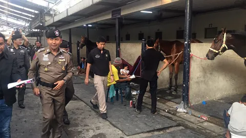 ตำรวจบุกตรวจสนามม้านางเลิ้ง รวบนักพนันโต๊ดเถื่อน 9 ราย