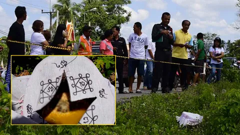 ผวา หม้อสะกดวิญญาณ! ผ้ายันต์ปิดปากคล้ายหม้อแม่นาก ทิ้งไว้หน้าวัด 