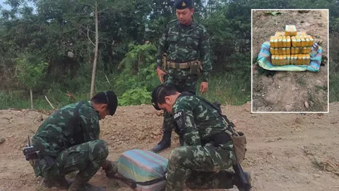 ปะทะเดือดบนเขา แก๊งค้ายาถอยเข้าป่าแม่สาย ทิ้งเป้มียาบ้ากว่า 3 ล้านเม็ด