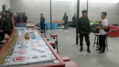 ทหาร-ตร.ลุย จับบ่อนเฮียต. ไฮโล-ไฮเทค! ได้52ผู้ต้องหา