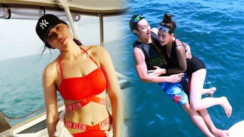 หวานฉ่ำ! 'หมาก-คิม’ โชว์สวีตกลางทะเล อวดหุ่นแซ่บเบอร์แรง