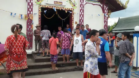 กราดยิงกลางวิหารวัด โจ๋มูเซอดำฉุนผู้ช่วยผู้ใหญ่บ้าน ขวางทะเลาะวิวาท