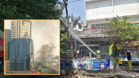 ระทึกกลางกรุง ไฟไหม้ปากซอยวิภาวดี 9 ช็อตสารพัดสาย ที่พันกันนุงนัง