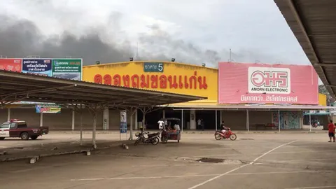 ไฟไหม้ร้านประดับยนต์ คลอมถมขอนแก่น ในศูนย์ค้าส่งประตูน้ำ 