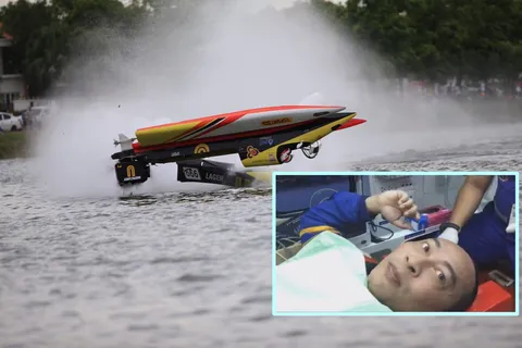 โล่ง เช็กอาการ เปิ้ล นาคร ปลอดภัย  เรือเอฟ1 พลิกคว่ำหวิดสิ้นชื่อ