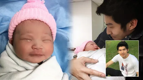 วุตม์ ดาราช่อง 3 ปลื้ม ภรรยาคลอดลูกสาว น้องพราวด์ 