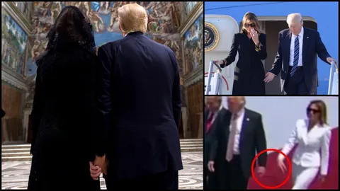 สงสัยเคลียร์กันแล้ว! ‘เมลาเนีย’ ยอมจับมือ ‘ทรัมป์’ หลังเมินมา 2 วัน