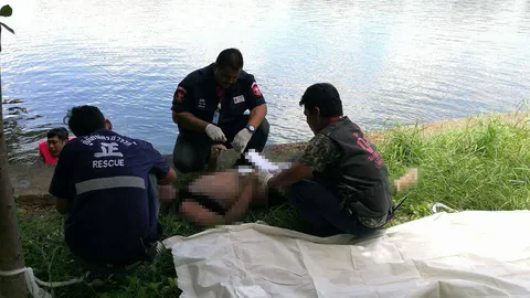 ตายที่อุทยานสวรรค์ หนุ่มนิรนามสักมังกร ศพลอยในน้ำ