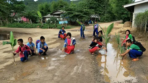 ปลูกกล้วยกลางถนน ประชด จนท.ไม่สนใจ ปล่อยให้เป็นหลุมมานาน