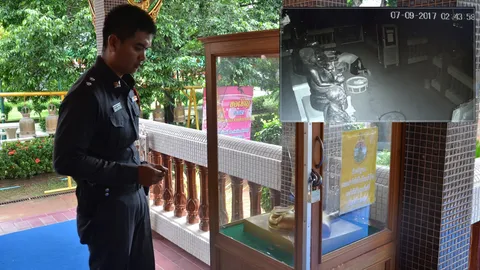 บาปหนา วันเข้าพรรษายังทำ ล่าโจรตูดขาด ย่องทุบตู้บริจาคฉกเงินวัด (คลิป)