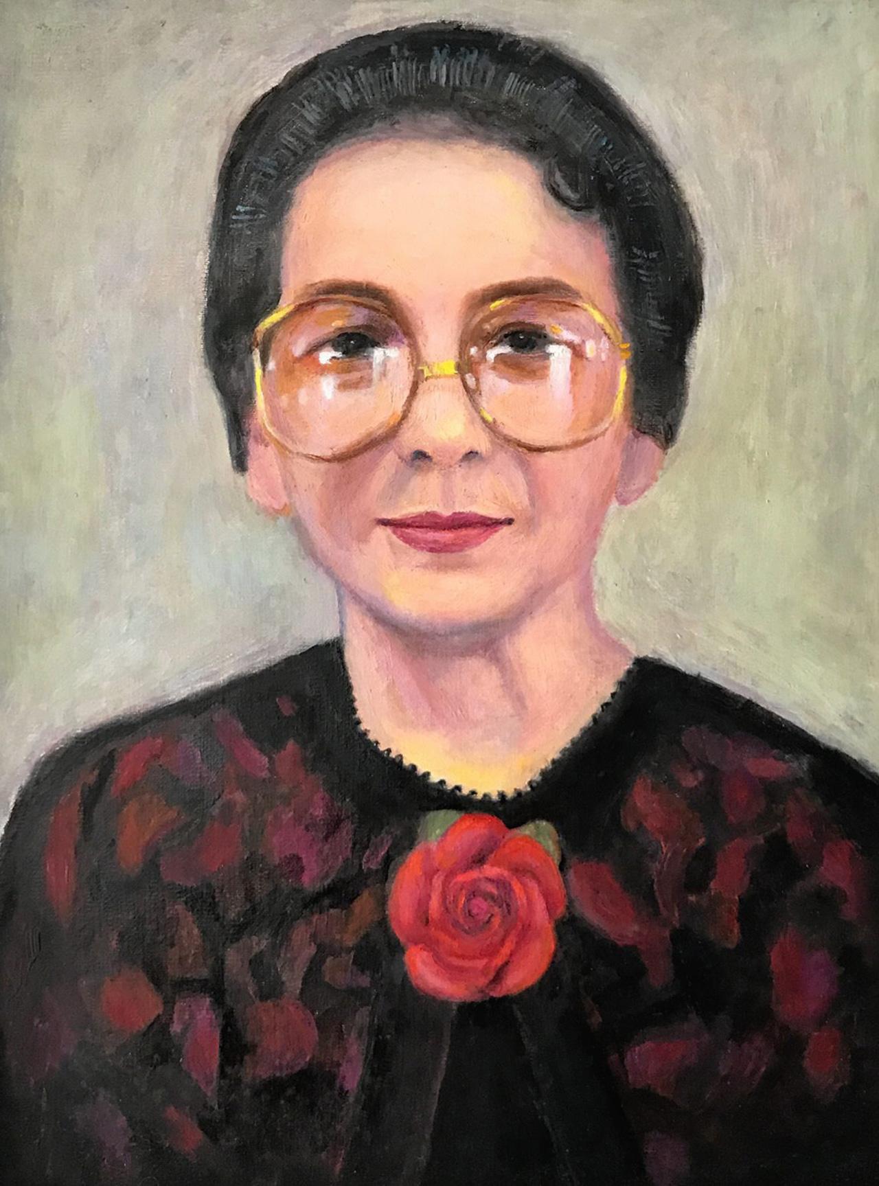 ภาพเหมือนตนเอง (Self Portrait) ผลงานของอาจารย์ลาวัณย์ อุปอินทร์.