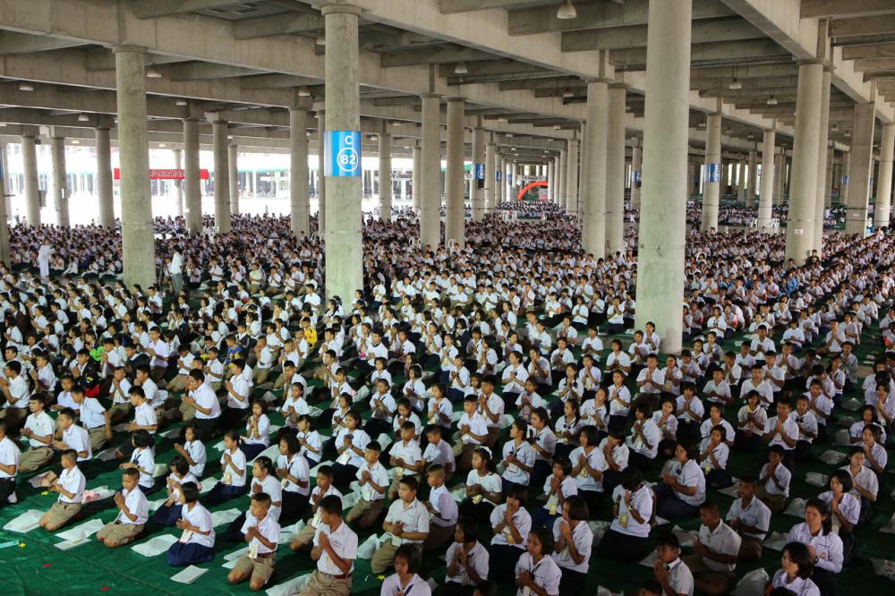 นักเรียนที่มาเข้าค่ายธรรมะ