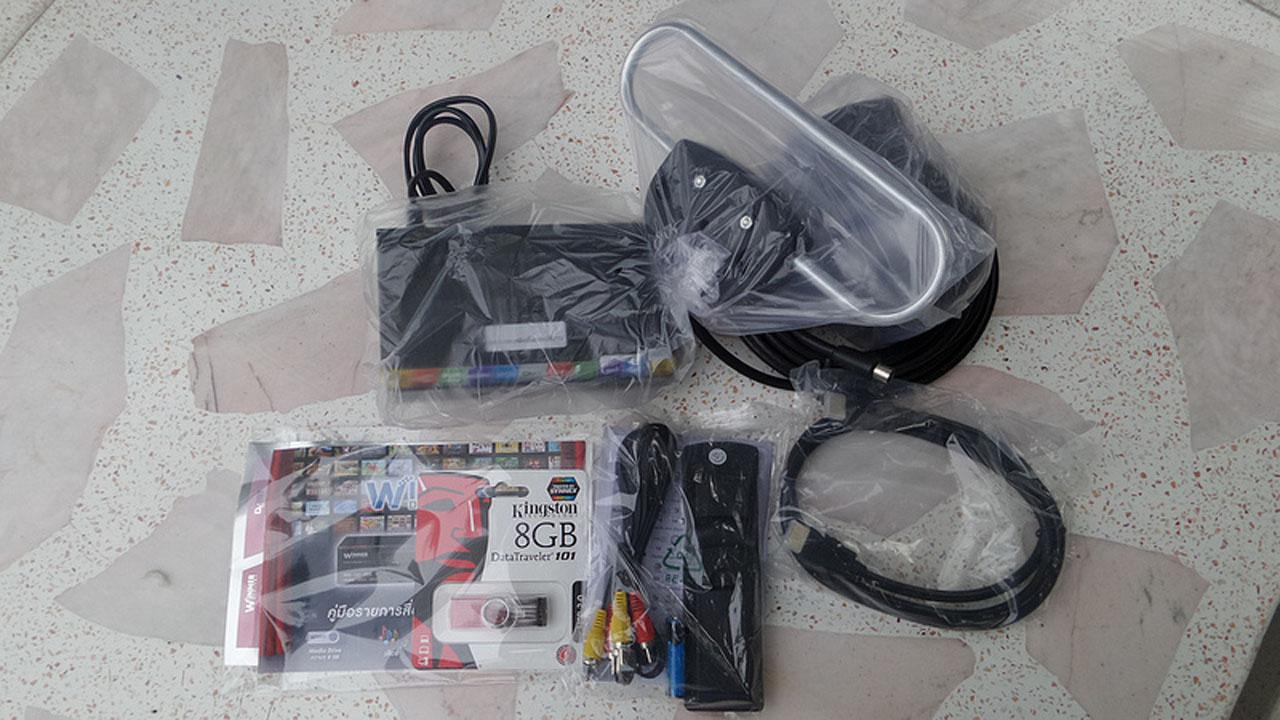 อุปกรณ์ที่มีมากับกล่อง Winner Digital TV Set Top Box