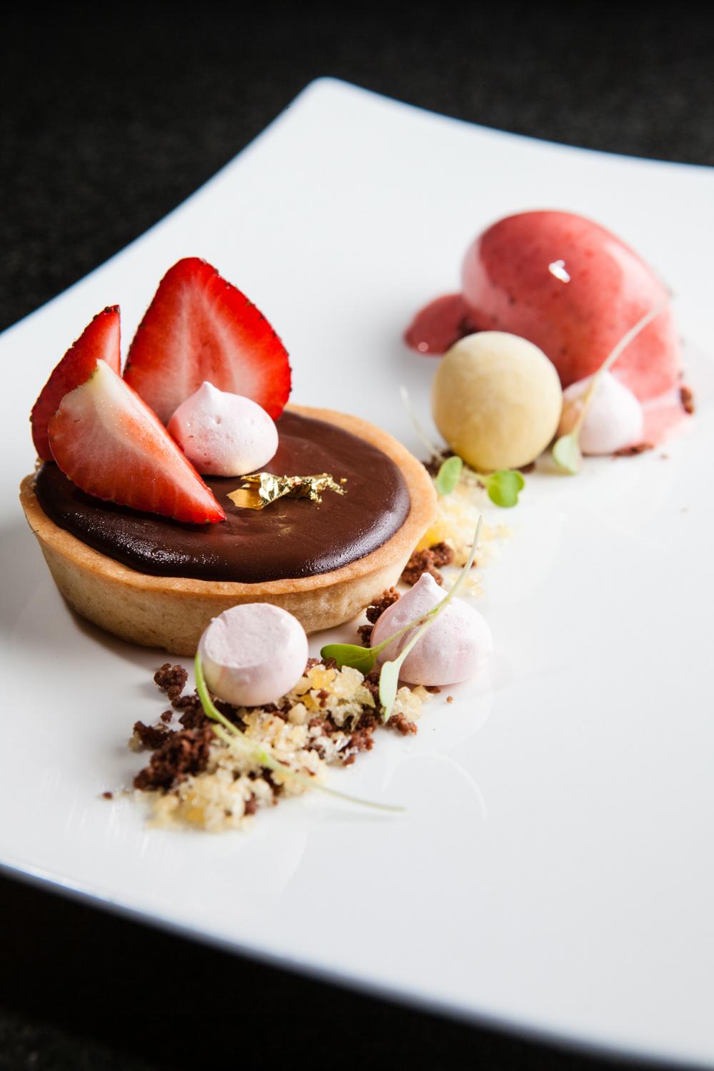 Double dark chocolate mousse tart