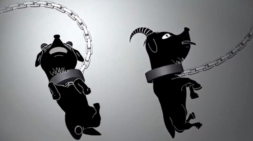 ภาพจากคลิปวิดีโอ แอนิเมชั่นรณรงค์ยุติการทรมาน เรื่องเนย Goat in a sketchbook (www.youtube.com/watch?v=yXs35NR--hI)