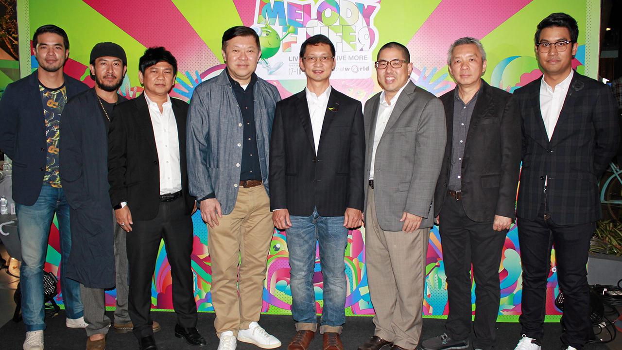 เตรียมชม - นพรัตน์ เจนจรัสสกุล และ พิชัย จิราธิวัฒน์ จัดงานแถลงข่าว “Melody of Life 9 The Festival For Bangkok” เทศกาลงานดนตรี ระหว่าง 17-18 ต.ค. โดยมี อิศเรศ จิราธิวัฒน์, จิรัฏฐ์ พรพนิตพันธุ์ และ มาโนช นวลละออง มาร่วมงานด้วย ที่เซ็นทรัลเวิลด์ วันก่อน.