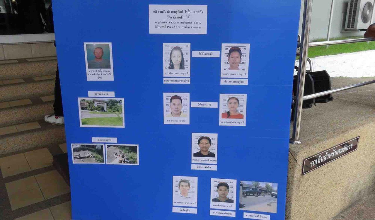 ตำรวจแสดงแผนผังการจ้างวานฆ่าฝรั่ง