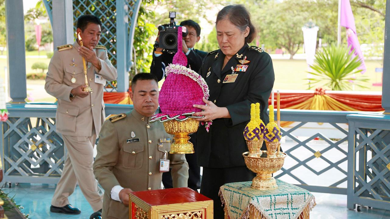 สมเด็จพระเทพรัตนราชสุดาฯ สยามบรมราชกุมารี เสด็จพระราชดำเนินไปในงาน วันพระราชทานกำเนิดโรงเรียนนายร้อยพระจุลจอมเกล้า ครบรอบ 128 ปี ณ โรงเรียนนายร้อยพระจุลจอมเกล้า จ.นครนายก เมื่อวันที่ 5 สิงหาคม.