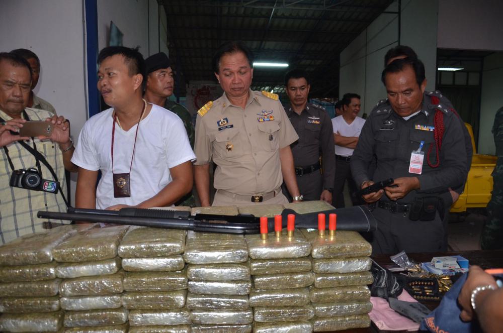 กัญชาของกลางที่ ตร.ยึดได้