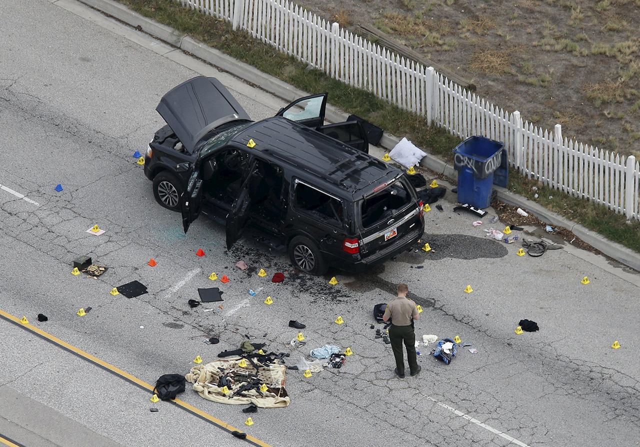 รถ SUV สีดำที่คนร้ายใช้ (ภาพ: REUTERS)