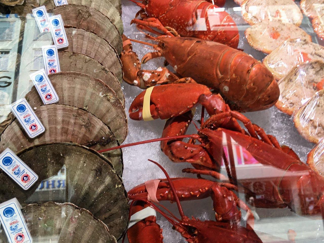 อาหารทะเลสดที่ตลาดปลา...เมืองแบร์เกน.