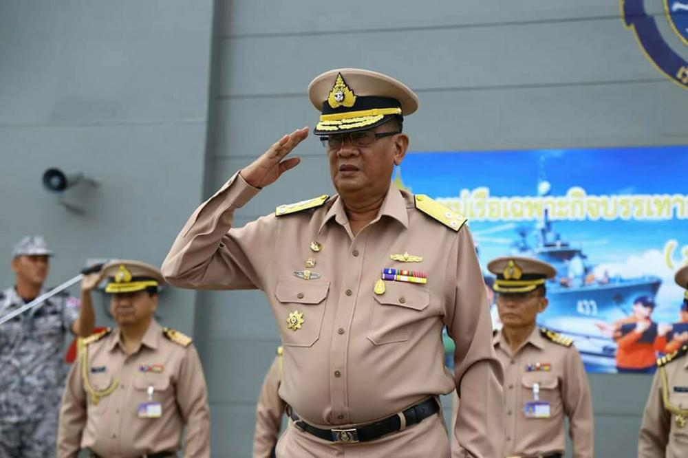 พล.ร.ท.ฐานันดร์ เข็มเพ็ชร รองผบ.กร.ประธานพิธีตรวจความพร้อม