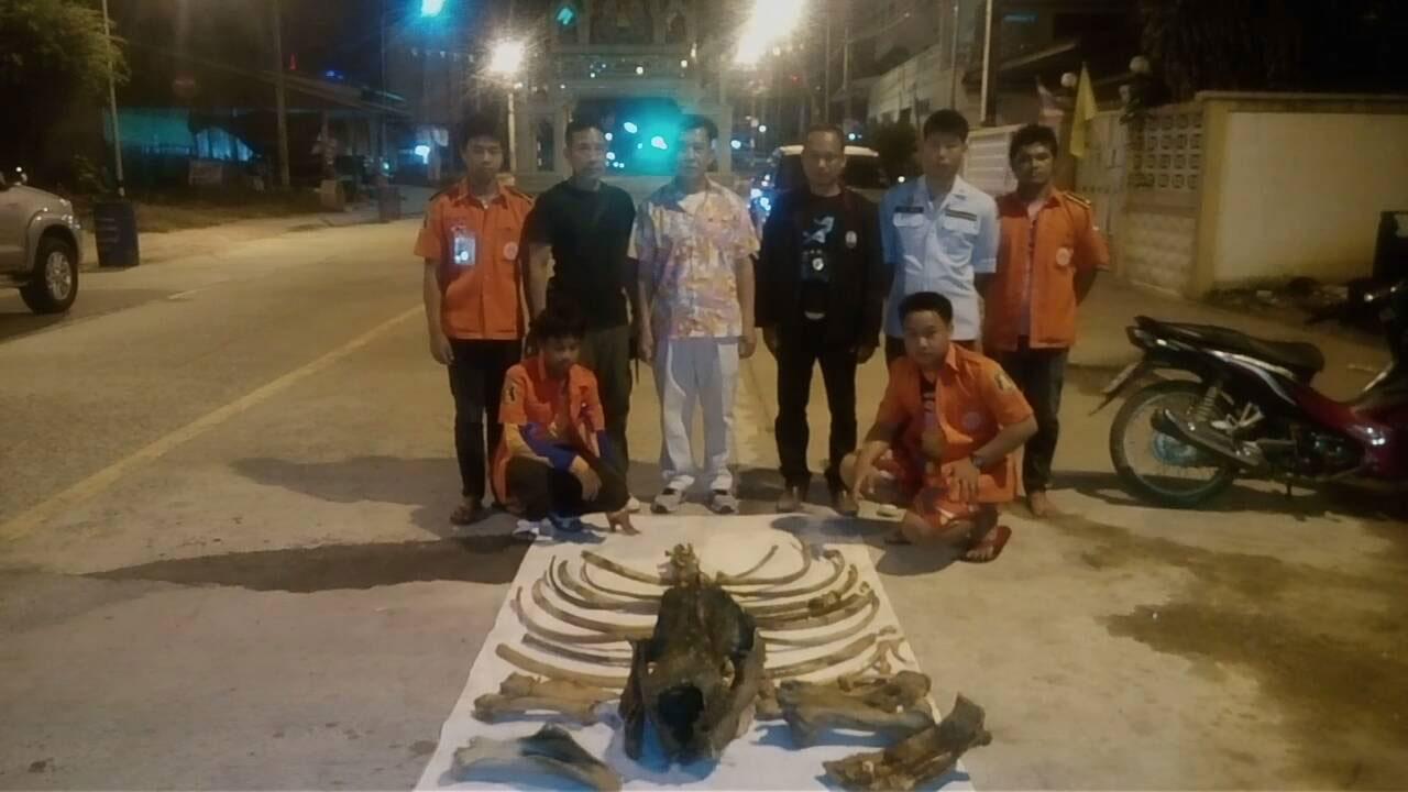 โครงกระดูกขนาดใหญ่ ชาวบ้านพบในทะเล อ.กุยบุรี คาดเป็นซากแรดชวา ซึ่งสูญพันธุ์จากไทยไปแล้ว กว่า 100 ปี