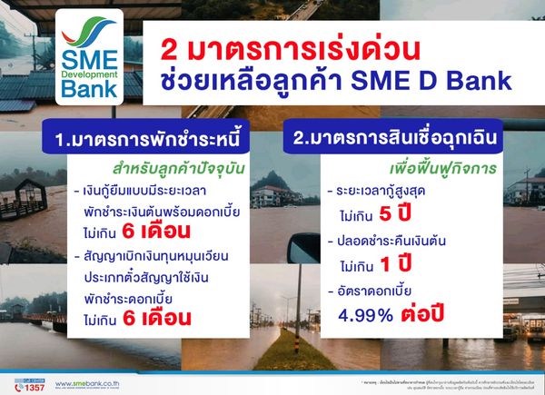 ปล่อยสินเชื่อ-พักชำระหนี้ รวมมาตรการธนาคาร ช่วยลูกหนี้ถูกน้ำท่วม 