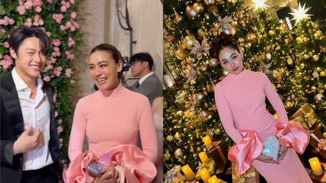 ใจตรงกัน ชมพู-คิมเบอร์ลี่ บังเอิญมากใส่ชุดเหมือนกันร่วมงานแต่ง วุ้นเส้น-นิกม์ 