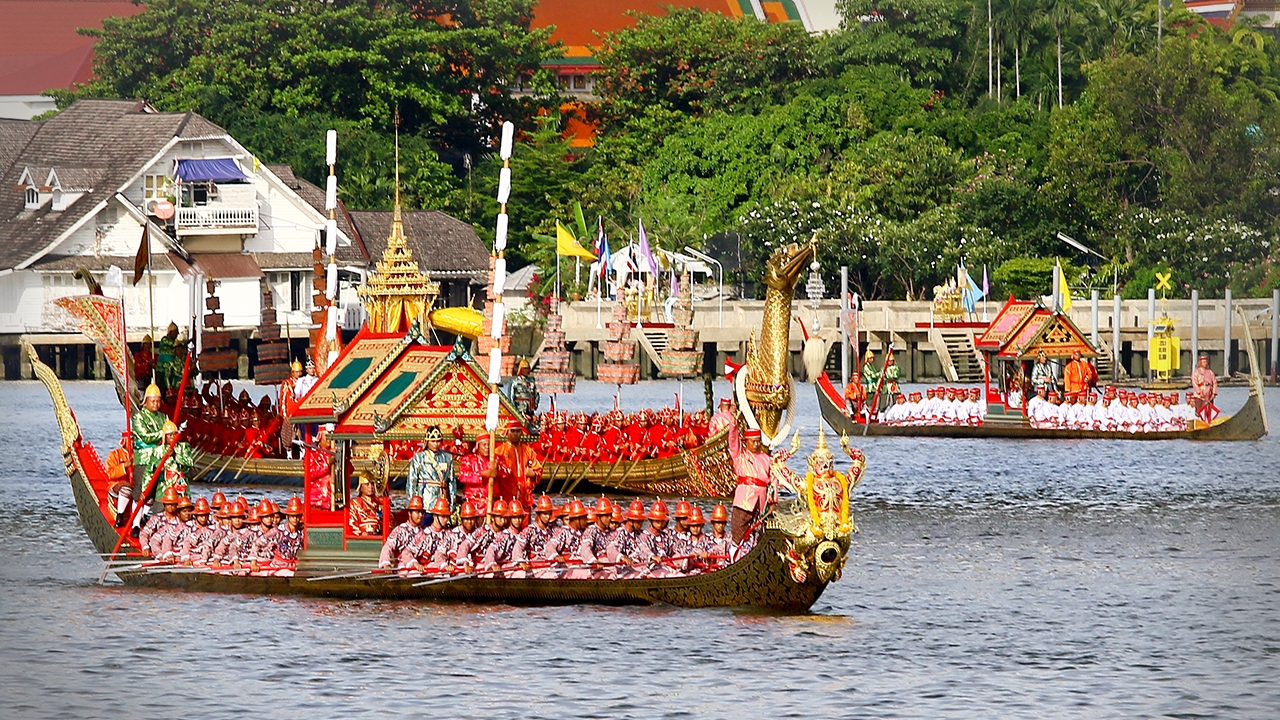 กองทัพเรือ ทำการฝึกซ้อมใหญ่ ขบวนพยุหยาตราทางชลมารค ครั้งที่ 1