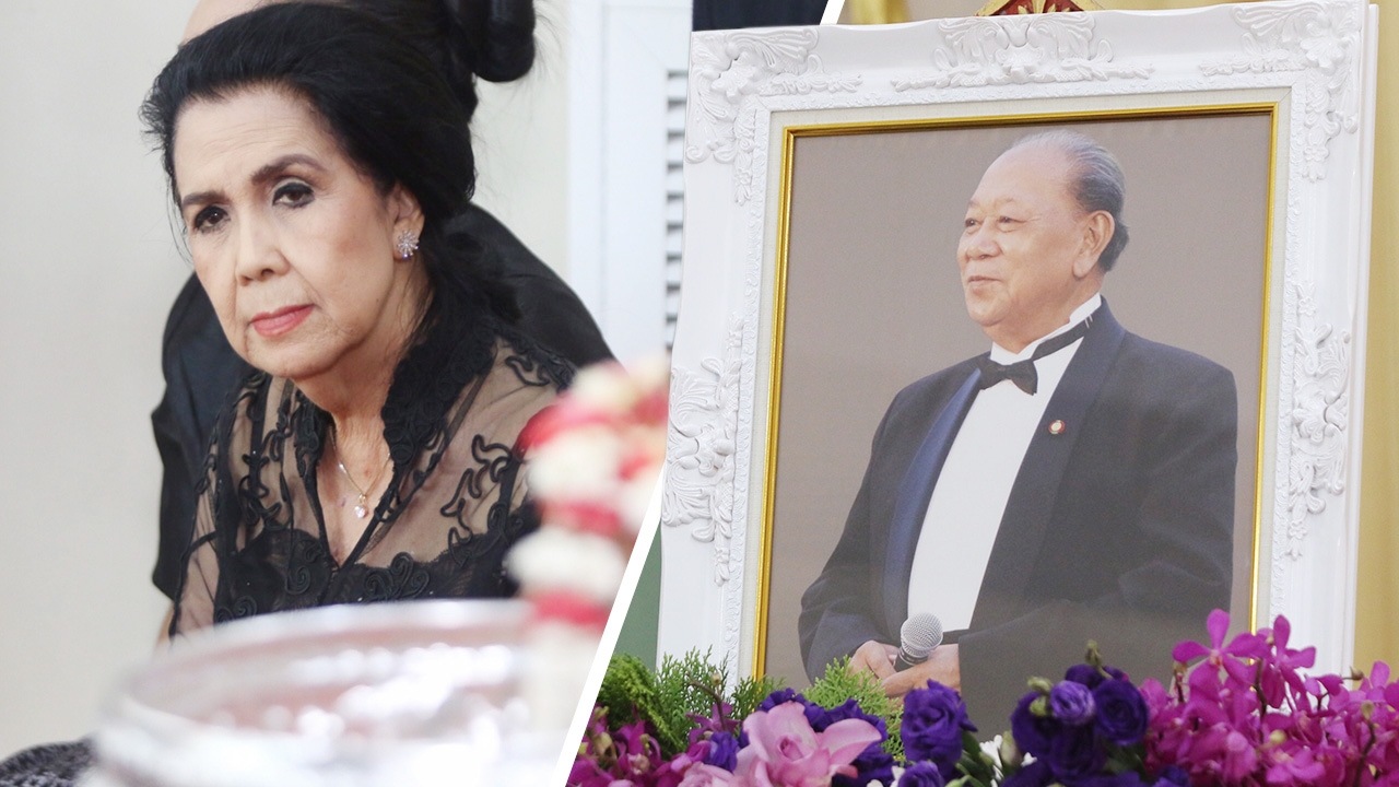 บรรยากาศรดน้ำศพ สุเทพ วงศ์กำแหง แฟนเพลงร่วมอาลัย-ภรรยายังคงโศกเศร้า