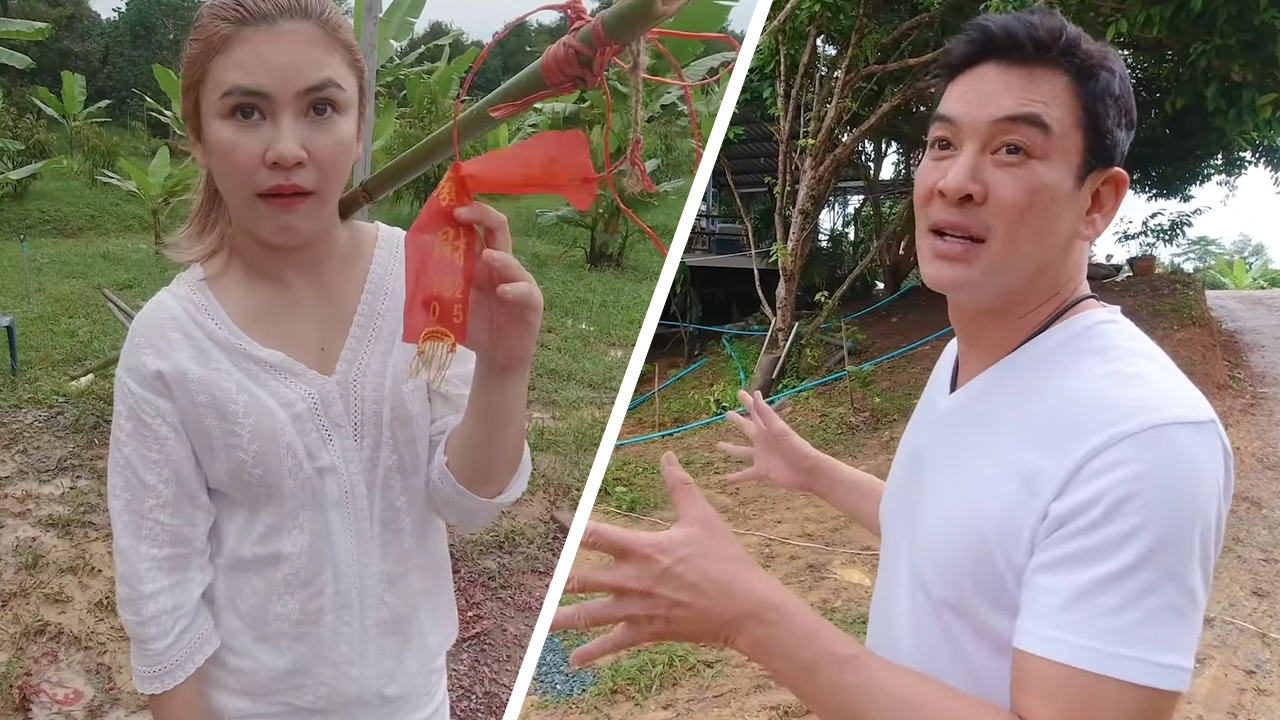 ชาคริต-แอน ทำพิธีบวงสรวงสวนเขยจันท์ พร้อมเผยเลขเด็ดจากหางประทัด (คลิป)