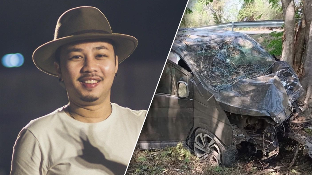 แฟนคลับช็อก รถตู้ "วงมหาหิงค์" เกิดอุบัติเหตุพุ่งชนต้นไม้ "เอ มหาหิงค์" เจ็บสาหัส