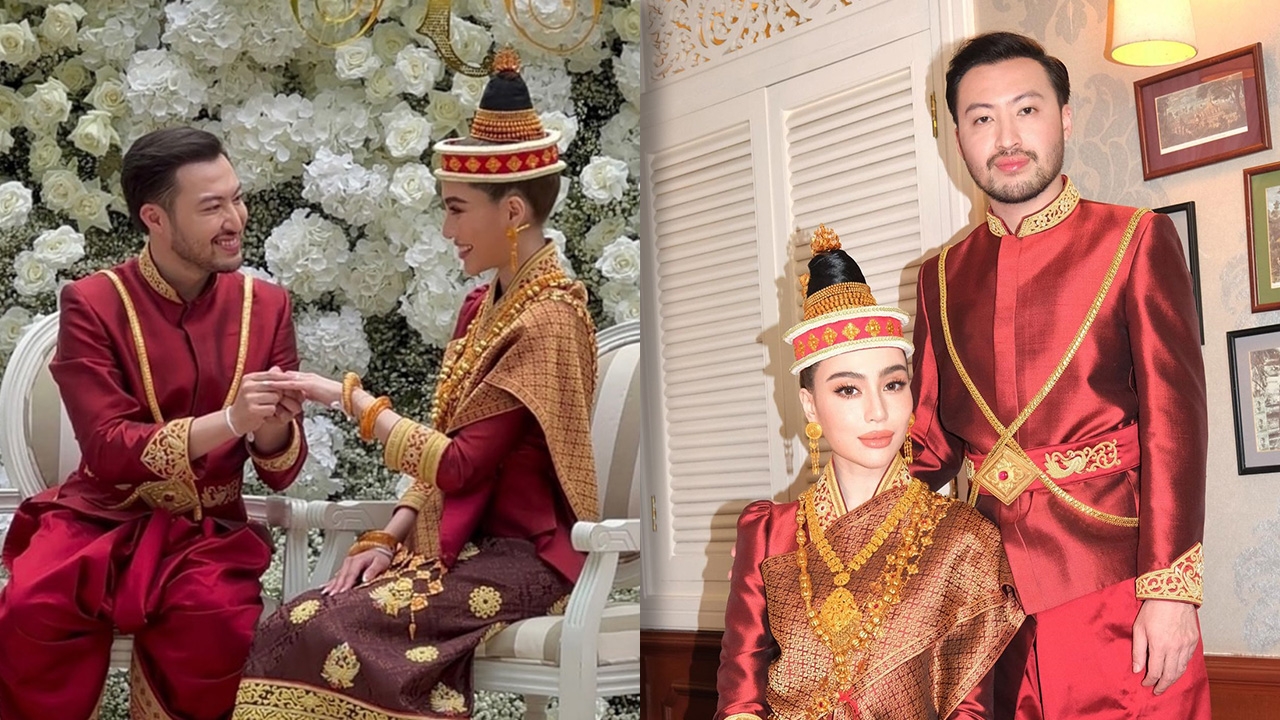 เปิดภาพงานแต่ง มีล่า จามิล่า ควงเจ้าบ่าวเข้าวิวาห์สุดหวานที่ สปป.ลาว 