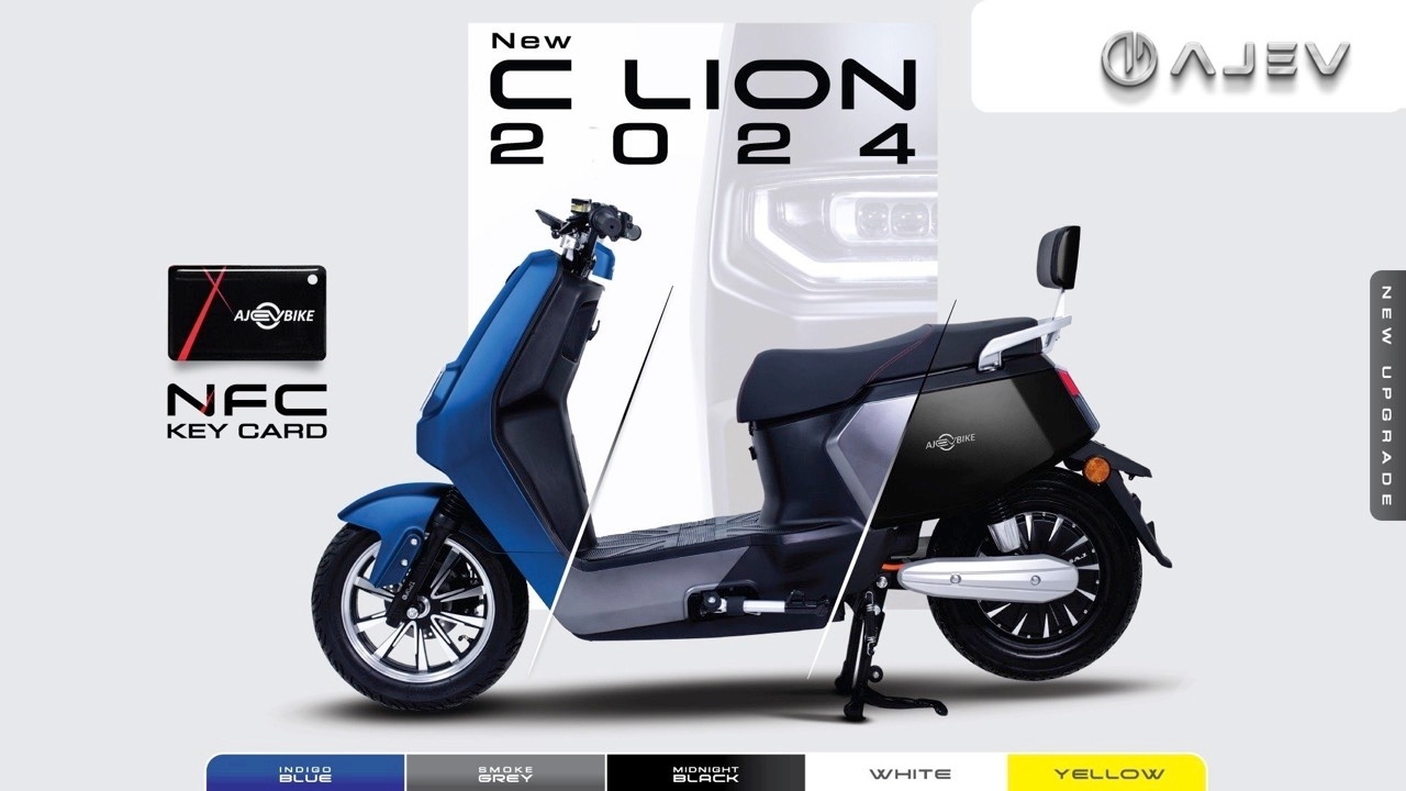 ราคาน่ารัก ส่อง มอเตอร์ไซค์ไฟฟ้า  AJ C LION 2024 บิดไกล 100 กิโลเมตร