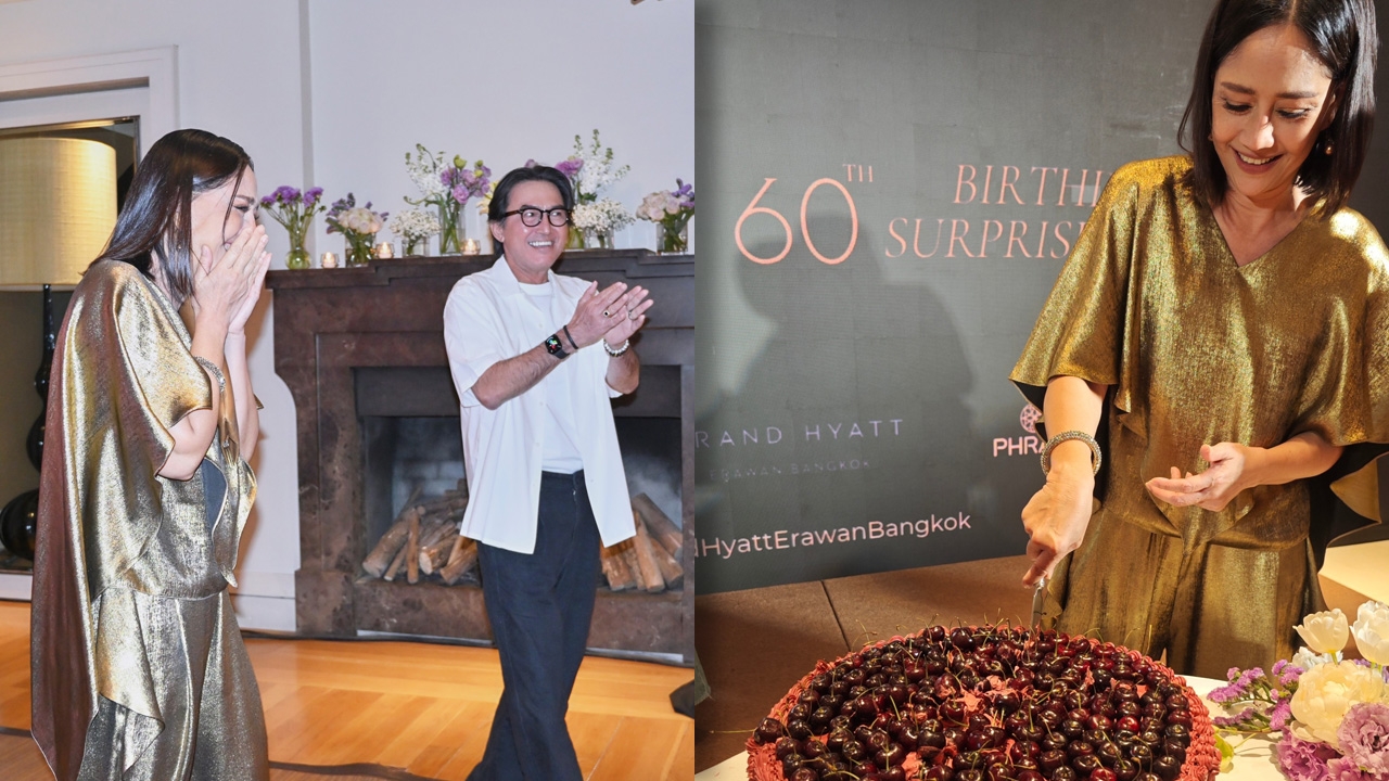 ครอบครัวจัดเซอร์ไพรส์ นก สินจัย ฉลองครบรอบ 60 กะรัตสุดอบอุ่น