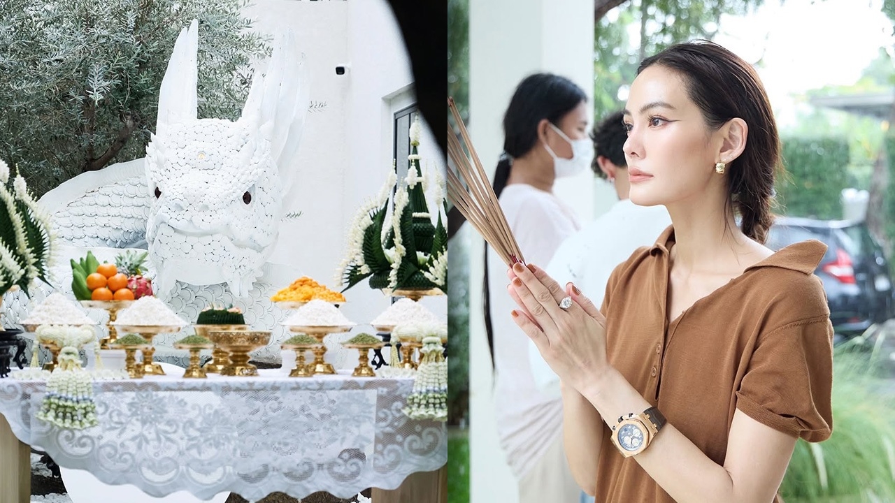 เจนี่ ทำพิธีบวงสรวงองค์พญานาคสีขาว ตั้งในบ้านหลังใหม่ งดงามสุดอลังการ