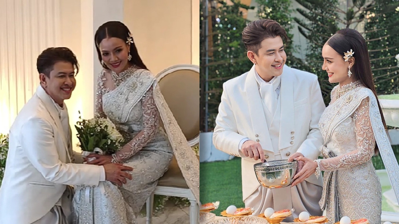 เปิดภาพงานแต่ง แจ๊ค ธนพล ควง เอม รมิดา เข้าวิวาห์ เจ้าสาวสวยออร่ามาก