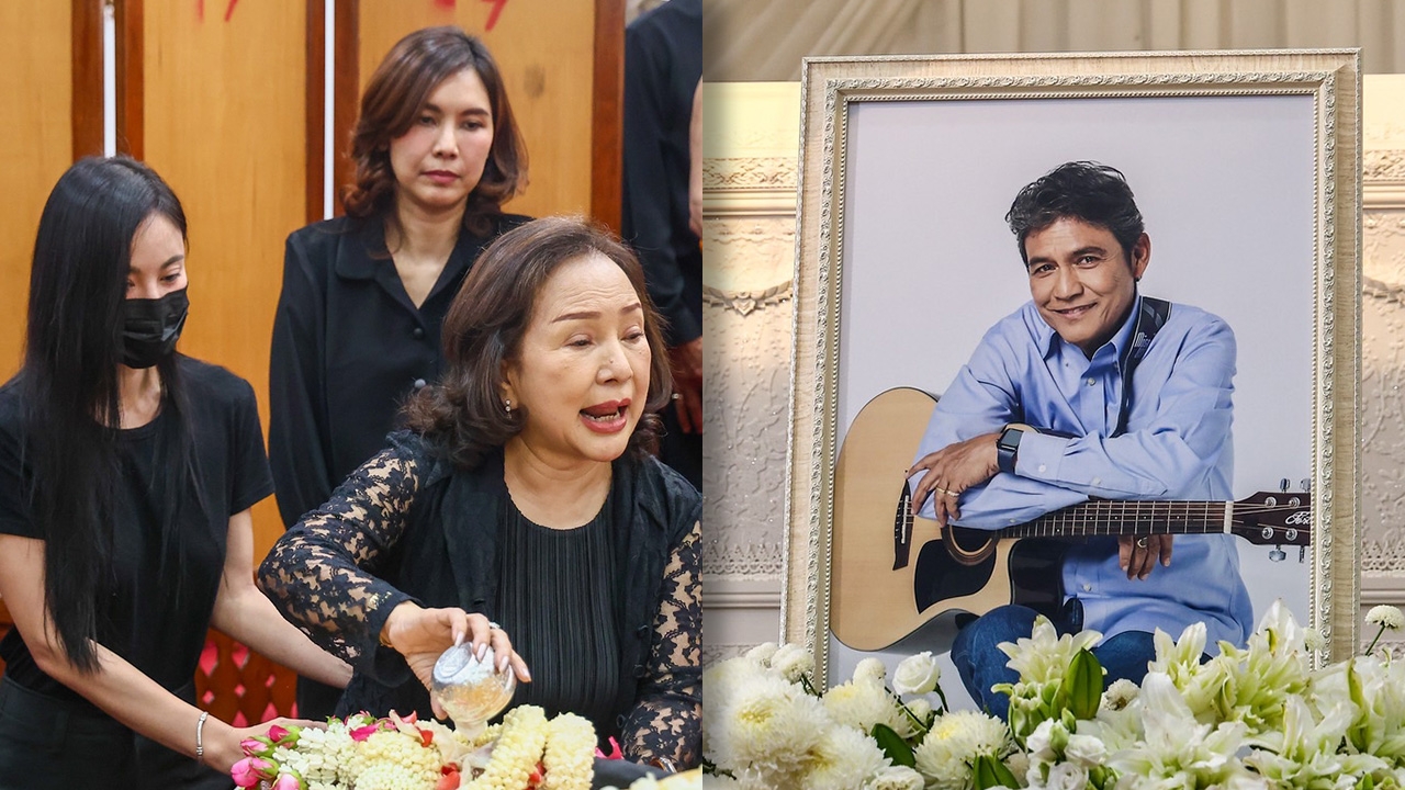 ชมภาพบรรยากาศสวดพระอภิธรรมศพคืนแรก ไพโรจน์ สังวริบุตร คนบันเทิงร่วมอาลัย