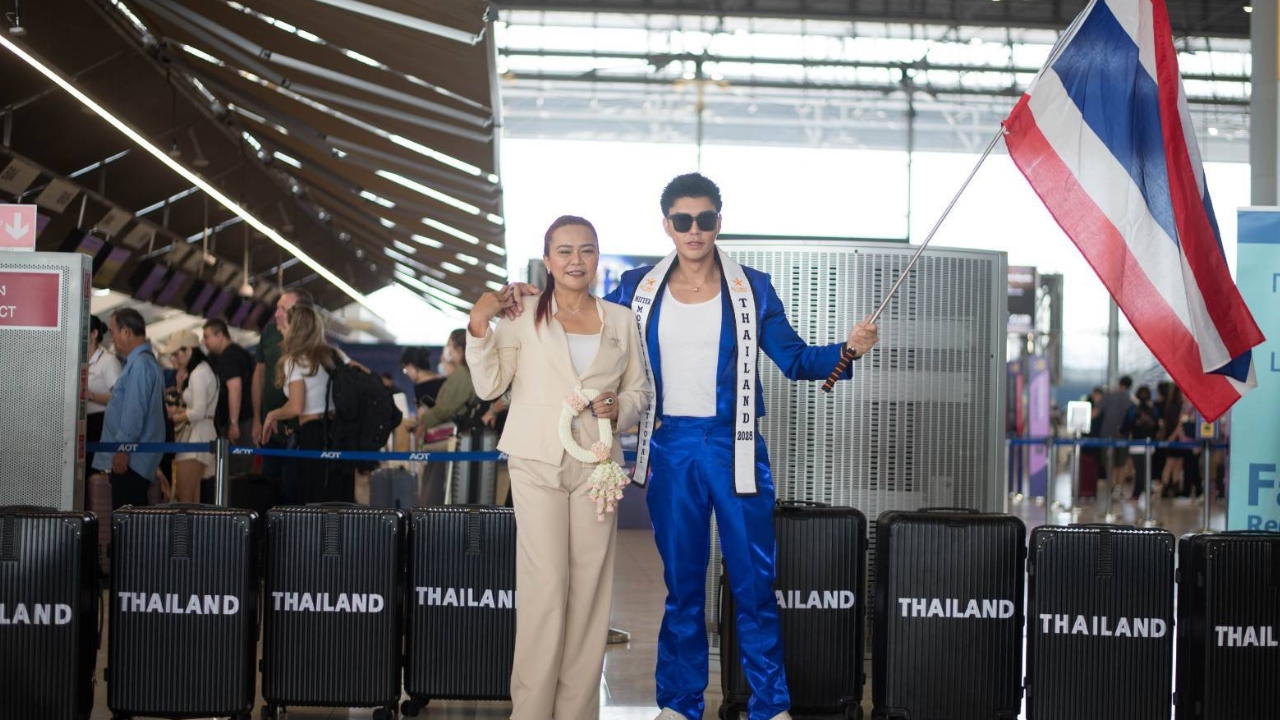 สนามบินแตก แห่ส่ง แจ็ค ไททัส ประกวด Mister Model International 2025 