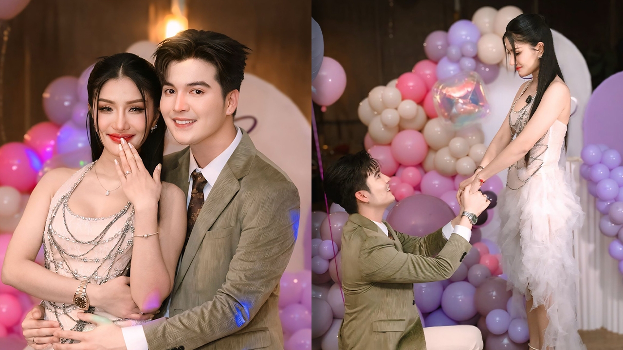 แพรวพราว น้ำตาไหล ซึ้งใจ ซัน วงศธร ทำเซอร์ไพรส์คุกเข่าขอแต่งงาน 